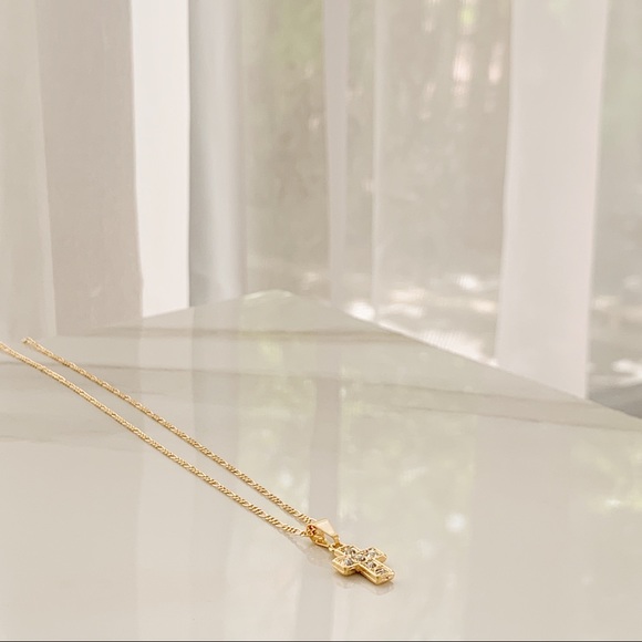 CZ Cross Necklace | 18k Gold Filled - Picture 2 of 5
